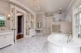The bathroom also features a caesarstone vanity and undermount sinks by kohler; Luxurious Mansion Bathrooms Pictures Designing Idea