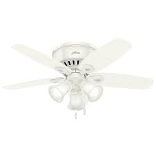 Flush mount ceiling fans stay closer to your ceiling than traditional ceiling fans, so they're perfect for use in rooms with lower ceilings. Hunter Low Profile Builder 42 Snow White Indoor Ceiling Fan At Menards