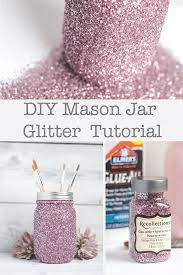 Diy Glitter Mason Jar Tutorial Sprinkled And Painted At Ka Styles Co Mason Jar Crafts Diy Glitter Mason Jars Diy Mason Jars Glitter