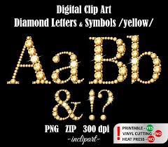 Gold Yellow Diamond Letters Alphabet And Symbols Clip Art Etsy Digital Clip Art Set Clip Art Lettering Alphabet
