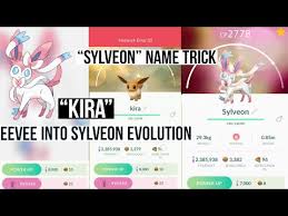 Sylveon is not included in any egg in pokémon go as of now. Evolve Eevee Into Sylveon In Pokemon Go Pokemon Go Sylveon Name Trick Kira Name Trick Eevee Youtube