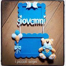 Portafoto Idea Idearegalo Neonato Bambino Baby Bebe Orsetto Teddy Fattoamano Fattodame Handmade Feltro Pannolenci Cu Portafoto Fare Cornici Idee