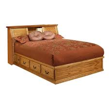 Twin xl platform bed with bookcase headboard 3 storage drawers. Traditional Oak Pedestal Bed With Bookcase Headboard Queen Size Oak For Less Furniture