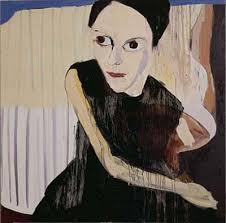 Chantal Joffe Black Sleeveless Dress, 2005. Oil on board, 183 x 183 x 6.3 cm. Chantal Joffe - chantal_joffe_miro_05