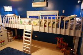 Your kid will love and appreciate his or her bed, more than ever. Double Loft Bed Do It Yourself Home Projects From Ana White Double Loft Beds Kid Beds Bunk Bed Designs