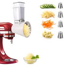 ( 4.8) out of 5 stars. Amazon Com Slicer Shredder Attachments For Kitchenaid Stand Mixers Food Slicers Cheese Grater Attachment Salad Maker Accessory Vegetable Chopper With 4 Blades Kitchen Dining