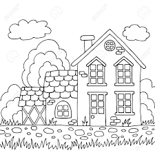 Download this running horse printable to entertain your child. Cute Old Country House In The Summer Nature Coloring Page For Children And Adults Royalty Free Cliparts Vectors And Stock Illustration Image 148659545