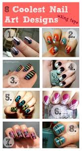 8 Coolest Nail Art Designs Using Tape Toenail Art Designs Toe Nail Art Cool Nail Art