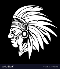 White Indian Head Royalty Free Vector Image Vectorstock