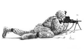 Machine Gunner Drawing By Murphy Elliott The drawings on this site are good. machine gunner by murphy elliott
