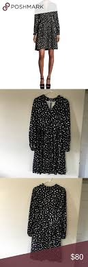 Black And White Polka Dot Long Sleeve Dress Kate Spade Silk Black And White Dress Black N White Dress Dresses Long Sleeve Dress