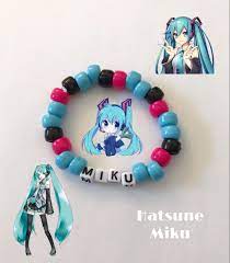 Hatsune Miku Kandi Bracelet Kandi Bracelets Pony Bead Bracelets Kandi