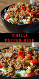 Chilli Pepper Beef Ground Beef Recipe Beef Recipes Mince Recipes Dinner Stuffed Peppers