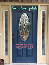 Benjamin moore gentleman's gray door. New Ish Front Door Color Front Door Makeover Front Door Colors Door Makeover