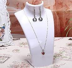 Check spelling or type a new query. White Acrylic Mannequin Bust Necklace Earrings Display Stand Jewelry Holder Zen Merchandiser