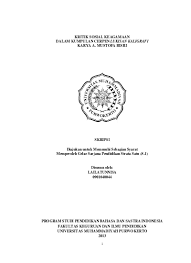 Kritik Sosial Keagamaan Dalam Kumpulan Cerpen Lukisan Kaligrafi Karya A Mustofa Bisri Repository Perpustakaan