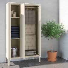 Kolbjorn Cabinet Indoor Outdoor Beige 35x63 Ikea In 2020 Outdoor Storage Cabinet Ikea Outdoor Outdoor Cabinet