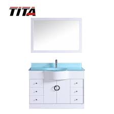 Slowly lower one side down to brace the sink and set it where you want to install it. Tempered Glass Vanity Top Single Basin Bathroom Vanity T9229 48w China Bathroom Vanity Bathroom Cabinet Made In China Com