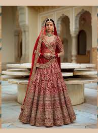 Sabyasachi Inspired Red Color Wedding Lehenga Choli Indian Bridal Outfits Indian Bridal Dress Bridal Lehenga Red