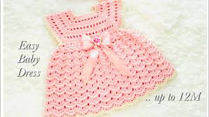 Super Easy Crochet Baby Dress Or Frock 0 3 Months And Up To 12m Left Handed Crochet Tutorial Youtube