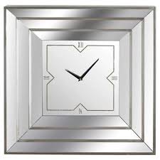 Nextime watch one wall clock, kitchen clock, clock office clock decoration glass. Large Silver Foil Mirrored Wall Clock Ant Interiors Online