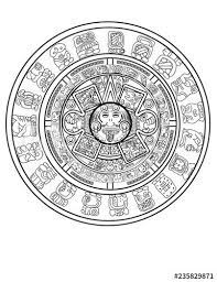 Maya Calendar Of Mayan Or Aztec Vector Hieroglyph Signs And Symbols Buy This Stock Vector And Explore Simi Maya Calendar Zodiac Signs Calendar Aztec Calendar