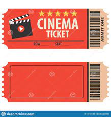 Vector Red Cinema Ticket Isolated On White Background Cinema Ticket Skip To Watch Movies Realisti Cinema Ticket Movie Night Birthday Party Movie Night Party