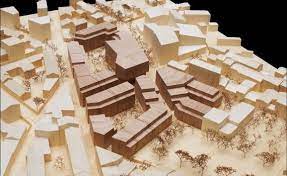 Maquette De Site Bois Sombre Et Clair Architecture Environnementale Maquette Maquettes Architecture