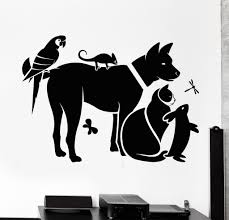 Vinyl Wall Decal Zoo Shop Animals Veterinary Clinic Veterinarian Stickers Unique Gift 714ig Animal Line Drawings Pet Clinic Animals