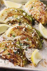 Roasted Cabbage Wedges With Feta And Lemon
