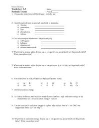 Use your notes to answer the following questions. Worksheet 3 3 Periodic Trends Ms Heininger S Science Page