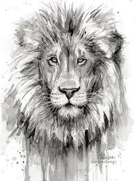 Lion Art Lion Art Print Lion Wall Art Jungle Animal Safari Etsy Lion Art Lion Painting Black And White Lion