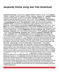 Fillable Online Jeopardy Theme Song Wav Free Download Fax Email Print Pdffiller