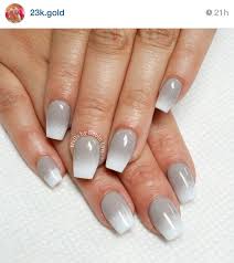 35+ trendy nails diy designs easy valentines day #nails #diy. White And Gray Ombre Acrylic Squoval Nails Ombre Nails Glitter Black Ombre Nails