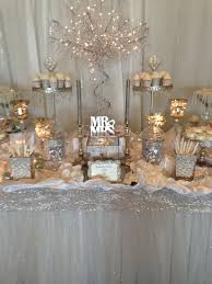 Silver And White Rhinestone Wedding Candy Buffet Designed By Perfectly Posh Candy Buffets Perfectlyposhct H Wedding Candy Table Candy Bar Wedding Wedding Candy