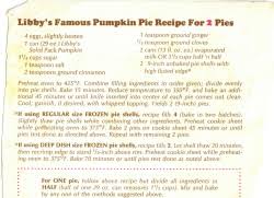 libby s famous pumpkin pie recipe for 2