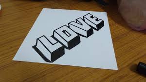 Love In 3d Drawing Letters Love Drawings Art