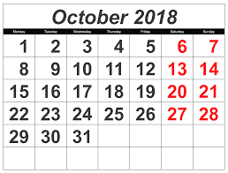 Pin On October 2018 Calendar