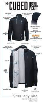 The Cubed Travel Jacket A Waterproof Shell For Everyday By Clothing Arts Kickstarter Travel Jacket Waterproof Art Clothes