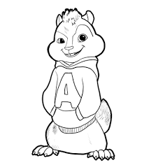 This coloring sheet shows a giant monster chasing shaggy. Awesome Alvin And The Chipmunks Colouring Pages