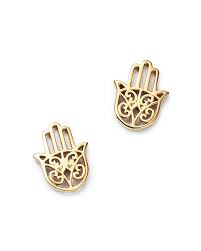 Hamsa earrings, gold filled hamsa stud earrings, evil eye earrings, hamsa heand earrings, hamsa jewelry, tiny hamsa post, little gold hamsa. Moon Meadow Hamsa Hand Stud Earrings In 14k Yellow Gold 100 Exclusive Bloomingdale S