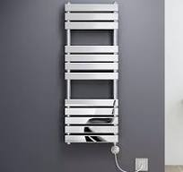 Santorini Electric Chrome Flat Panel Heated Towel Rail 1200x450mm