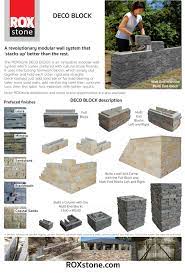Deco Block Datasheet 1 Sandstone Wall Dry Stone Wall Retaining Wall Bricks