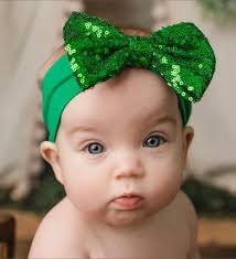 Buy Green Headband, Baby Girl Headbands, Green Sparkle Bow Headband, Baby  Headband, Green Sequins Bow, Baby Bow- St. Patrick's Day Online in India