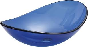 Oval, vessel bathroom sinks : Tuscany Glass Slipper 21 1 4 W X 6 D Blue Oval Glass Vessel Sink At Menards