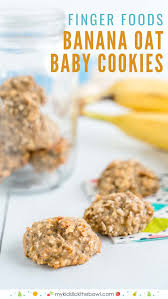 Basic Banana Oat Cookies Suitable For Babies And Toddlers Recipe Baby Food Recipes Banana Oat Cookies Weaning Recipes