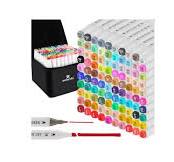Amazon.com : Mancola 100 Colors Alcohol Based Markers, Fine ...
