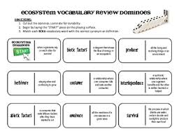 Ecosystem Vocabulary Dominoes Review Science Terms Ecosystems Vocabulary Science Lessons Middle School