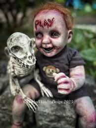 Demon Baby Horror Themed Reborn Dolls Iskadar Baby Alien Reborn Vinyl Doll  Kit By Jade Warner