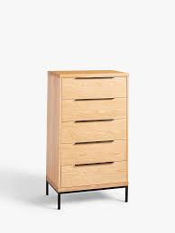 Make your space more zen. John Lewis Partners Level 5 Drawer Tallboy Chest Oak At John Lewis Partners